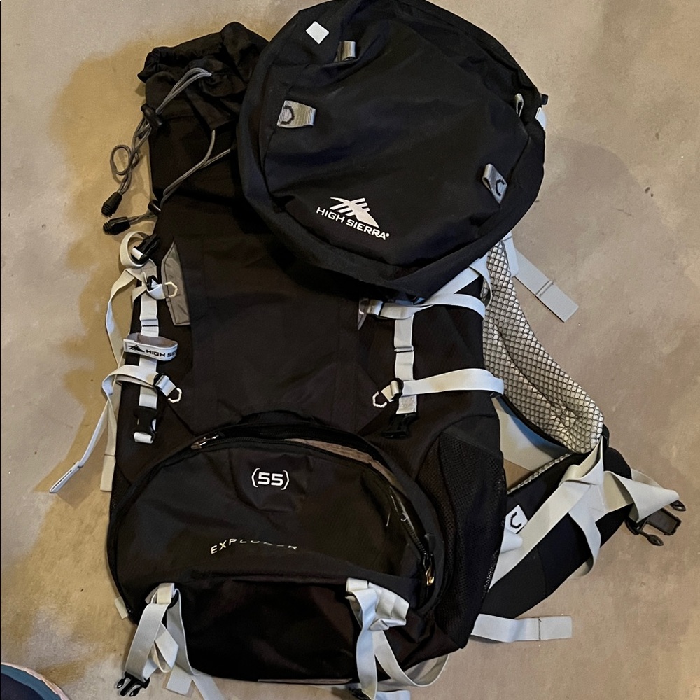 High Sierra Black and Gray Hiking Backpack